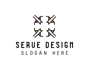 Elegant Stained Glass Cross logo design