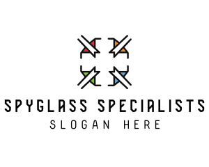 Elegant Stained Glass Cross logo design