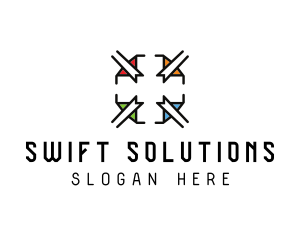 Elegant Stained Glass Cross logo design