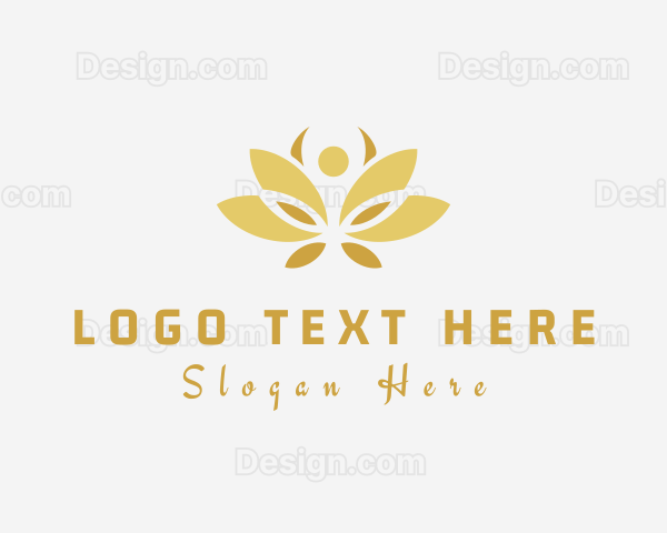 Gold Wellness Flower Logo