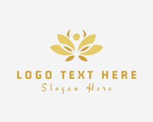 Gold Wellness Flower logo