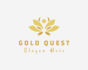 Gold Wellness Flower logo design