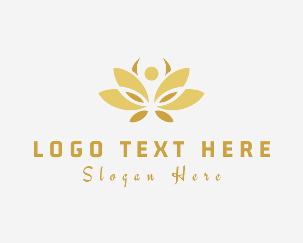 Gold Wellness Flower logo