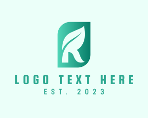 Eco Leaf Letter R logo