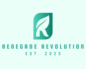 Eco Leaf Letter R logo design