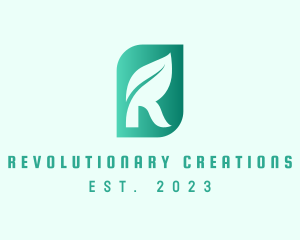 Eco Leaf Letter R logo design