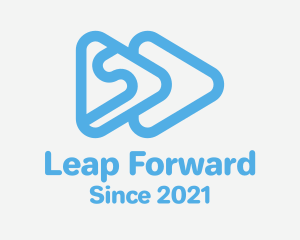 Blue Fast Forward logo design