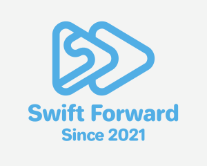 Blue Fast Forward logo design