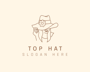 Female Hat Fashion logo design