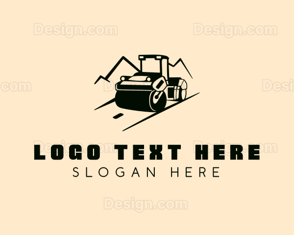 Road Roller Construction Logo