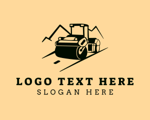 Road Roller Construction Logo