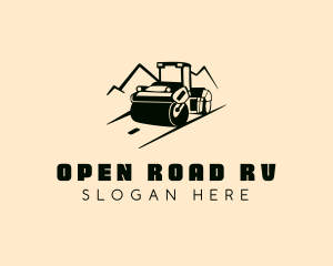 Road Roller Construction logo design