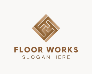 Wood Flooring Letter F logo design