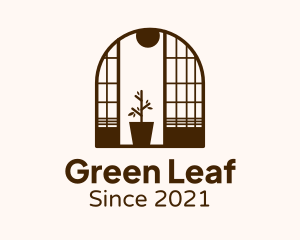 Wooden Window Plant logo design