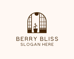 Wooden Window Plant logo design