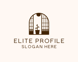 Wooden Window Plant logo design