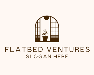 Wooden Window Plant logo design