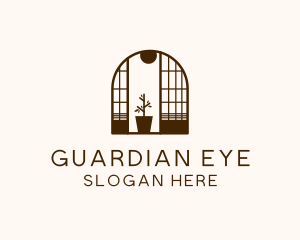 Wooden Window Plant logo design