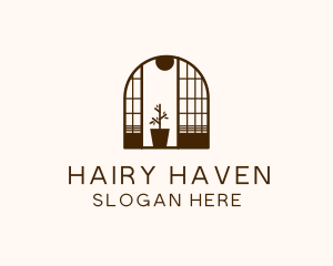 Wooden Window Plant logo design