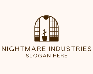 Wooden Window Plant logo design