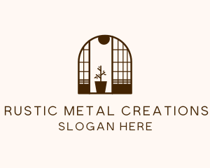 Wooden Window Plant logo design