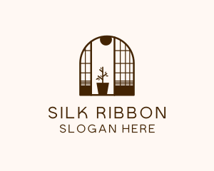 Wooden Window Plant logo design