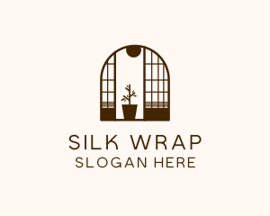 Wooden Window Plant logo design