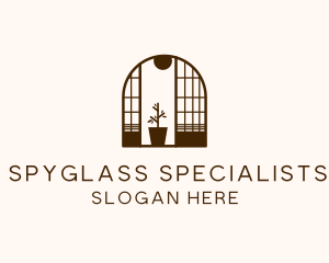 Wooden Window Plant logo design