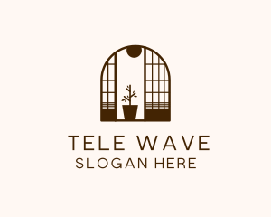 Wooden Window Plant logo design