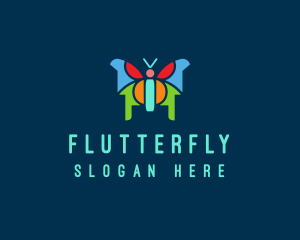 Butterfly Insect Mosaic logo design