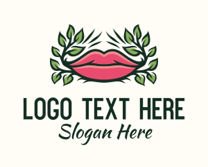Organic Plant Lips logo design