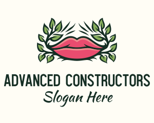 Organic Plant Lips logo design