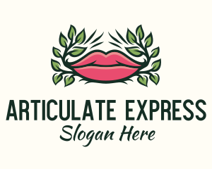 Organic Plant Lips logo design