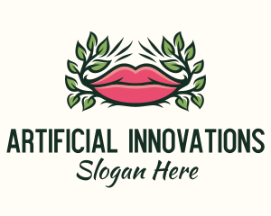 Organic Plant Lips logo design