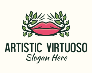 Organic Plant Lips logo design