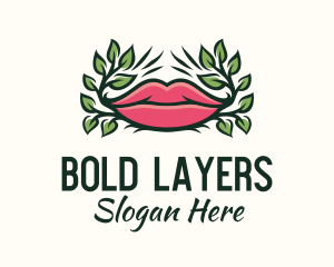 Organic Plant Lips logo design