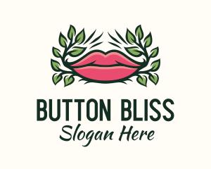 Organic Plant Lips logo design