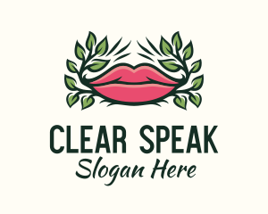 Organic Plant Lips logo design