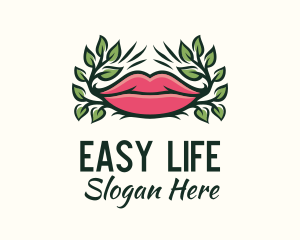 Organic Plant Lips logo design