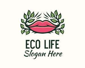 Organic Plant Lips logo design