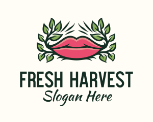 Organic Plant Lips logo design