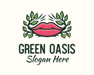 Organic Plant Lips logo design