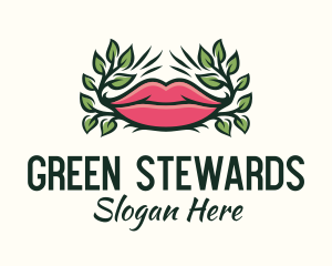 Organic Plant Lips logo design