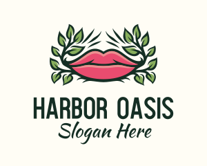 Organic Plant Lips logo design