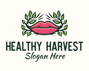 Organic Plant Lips logo design