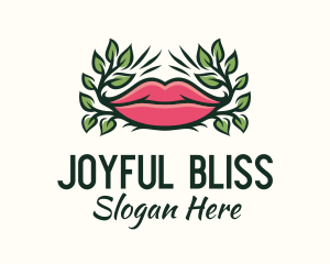 Organic Plant Lips logo design