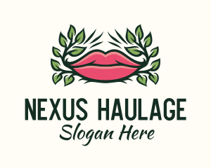 Organic Plant Lips logo design