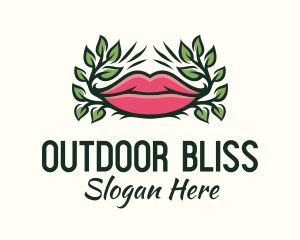 Organic Plant Lips logo design