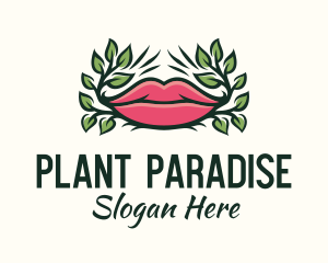 Organic Plant Lips logo design