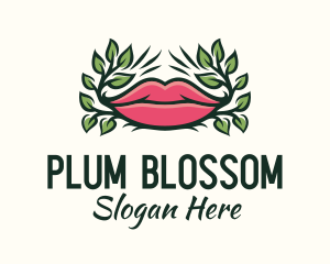 Organic Plant Lips logo design